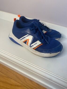 New Balance Blue Kids Sneakers with Orange and White Details